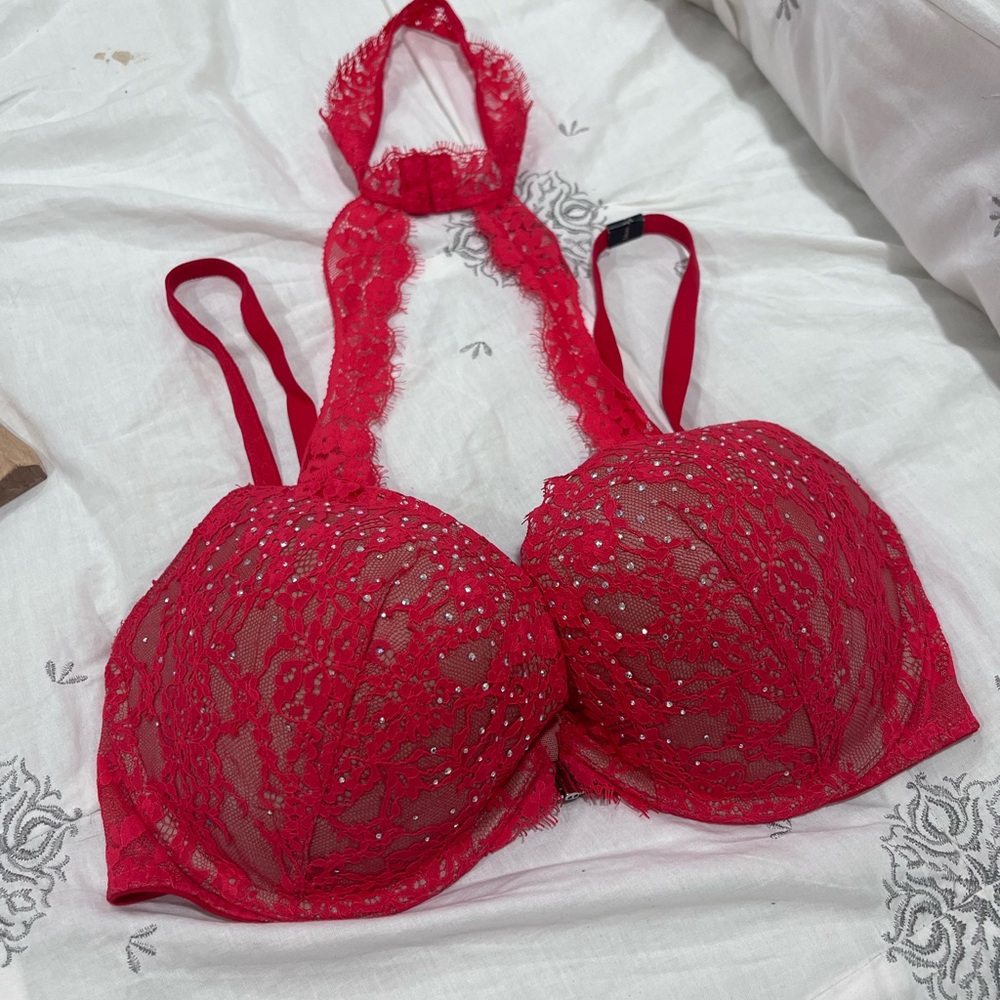 Victorias secret bombshell push up lace rhinestones bra 34DD